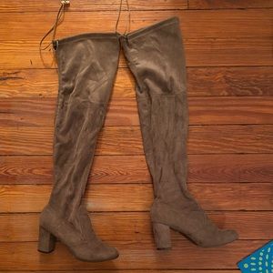 Taupe Over the Knee boots